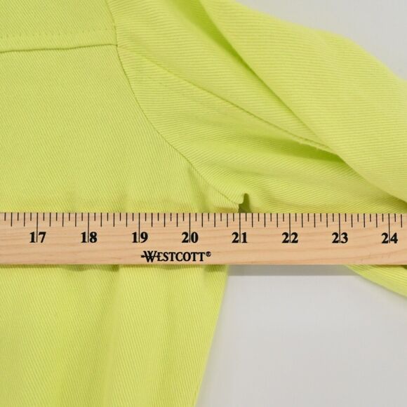 LONDON RAG Jacket‎ Womens Size M Chartreuse 100% Cotton Twill Collection Utility - Picture 12 of 13